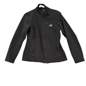 The North Face Jacket Womens Medium Black Softshell Fleece Lined Zip Outdoor